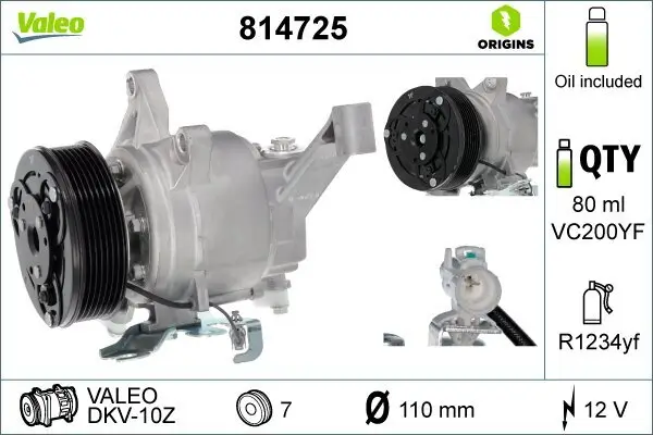 Kompressor, Klimaanlage VALEO 814725