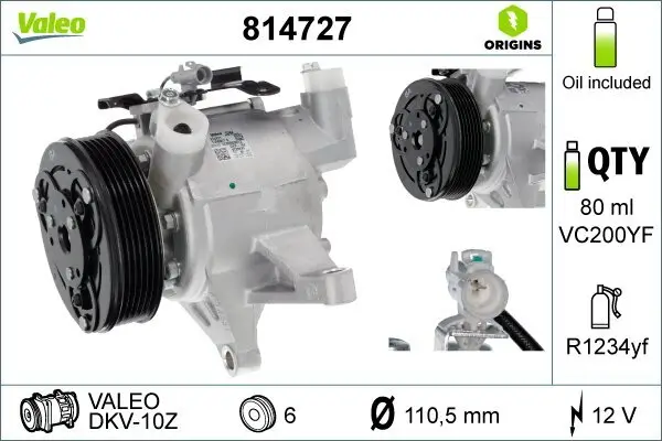 Kompressor, Klimaanlage VALEO 814727