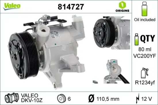 Kompressor, Klimaanlage VALEO 814727 Bild Kompressor, Klimaanlage VALEO 814727