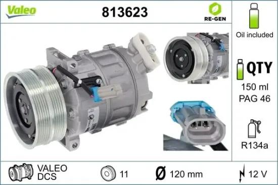 Kompressor, Klimaanlage 12 V VALEO 813623 Bild Kompressor, Klimaanlage 12 V VALEO 813623