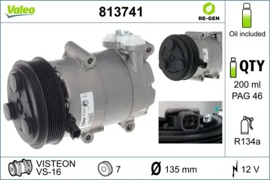 Kompressor, Klimaanlage 12 V VALEO 813741 Bild Kompressor, Klimaanlage 12 V VALEO 813741