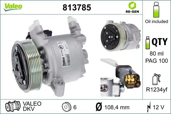 Kompressor, Klimaanlage 12 V VALEO 813785