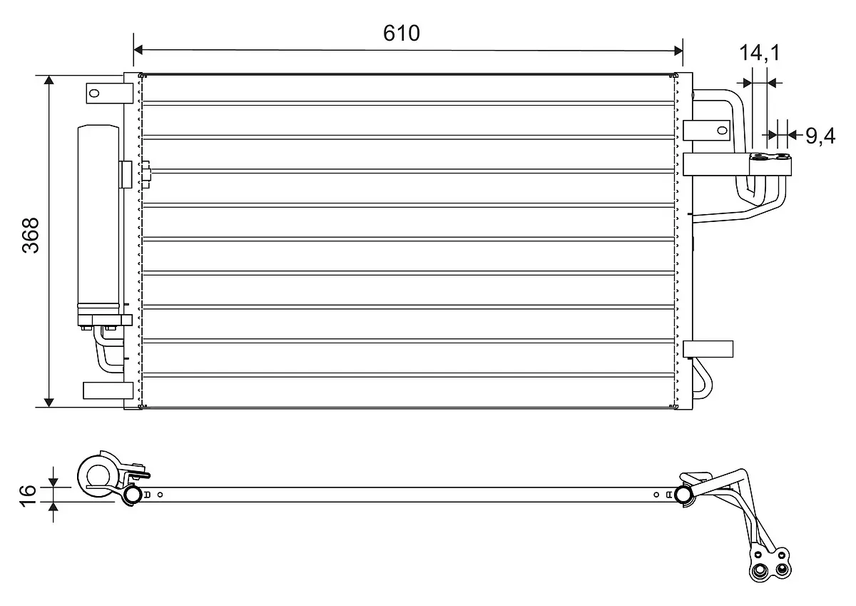 Kondensator, Klimaanlage VALEO 812716