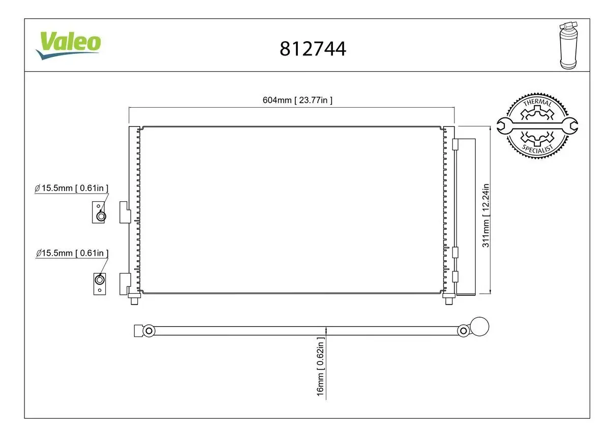 Kondensator, Klimaanlage VALEO 812744