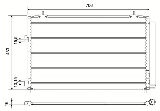 Kondensator, Klimaanlage VALEO 814046 Bild Kondensator, Klimaanlage VALEO 814046