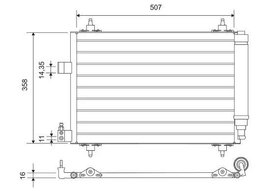 Kondensator, Klimaanlage VALEO 814090 Bild Kondensator, Klimaanlage VALEO 814090