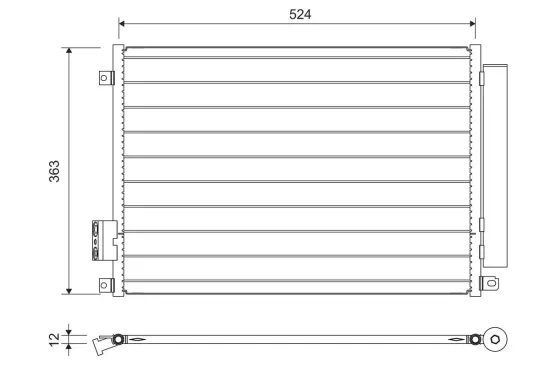 Kondensator, Klimaanlage VALEO 814155 Bild Kondensator, Klimaanlage VALEO 814155