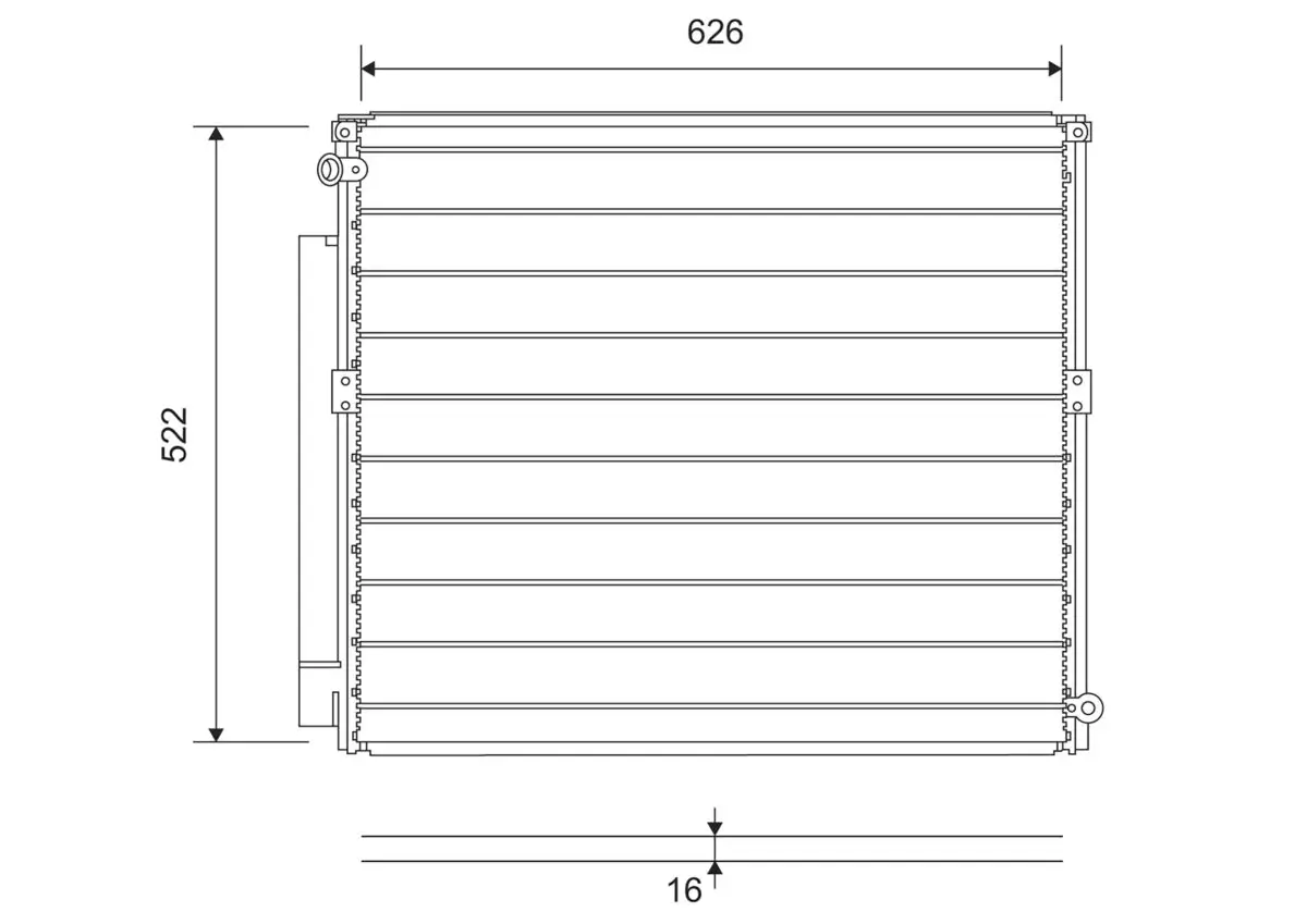 Kondensator, Klimaanlage VALEO 814203