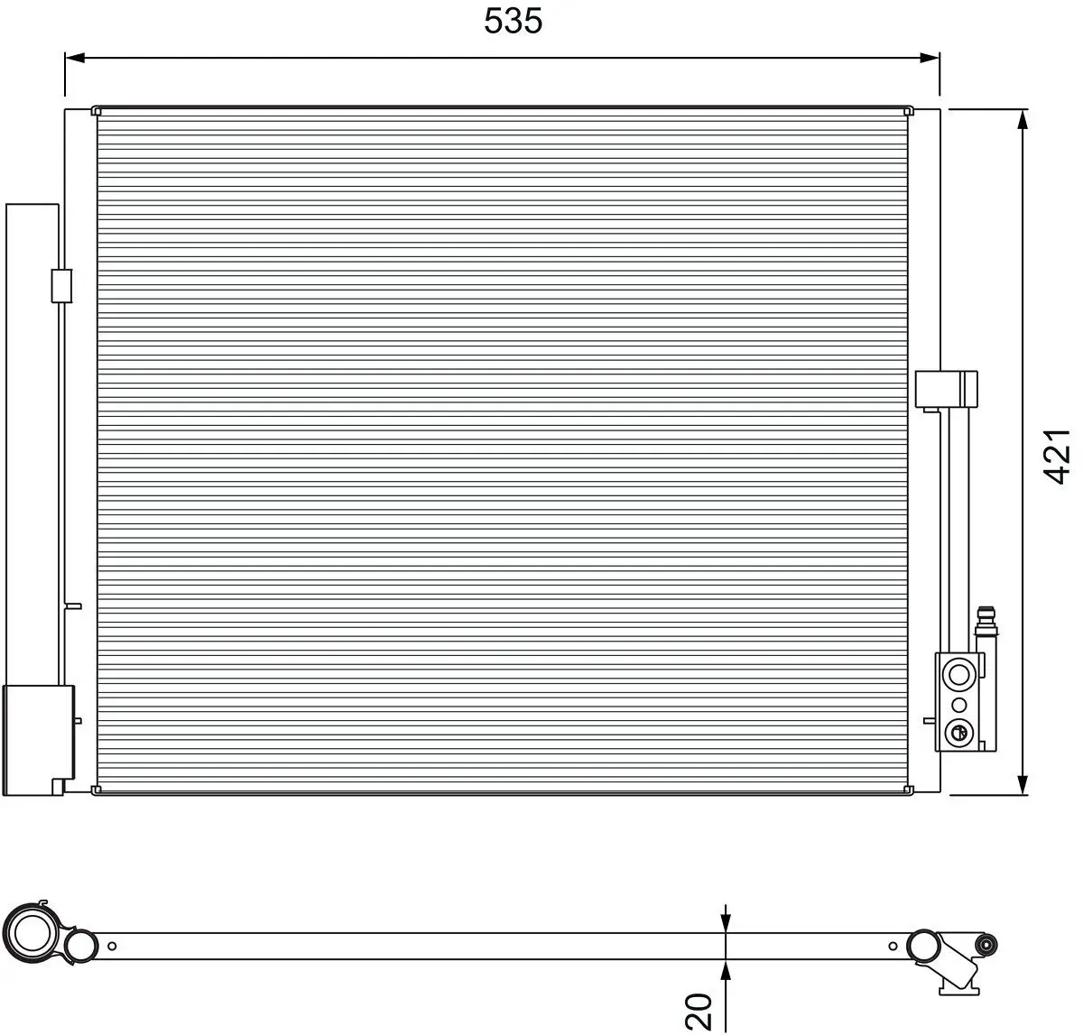 Kondensator, Klimaanlage VALEO 814382