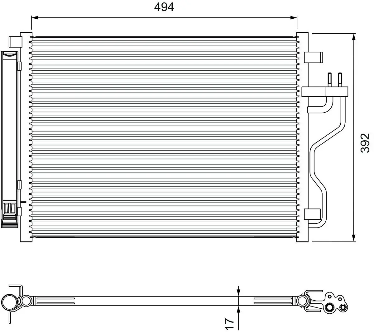 Kondensator, Klimaanlage VALEO 814396