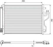 Kondensator, Klimaanlage VALEO 814396