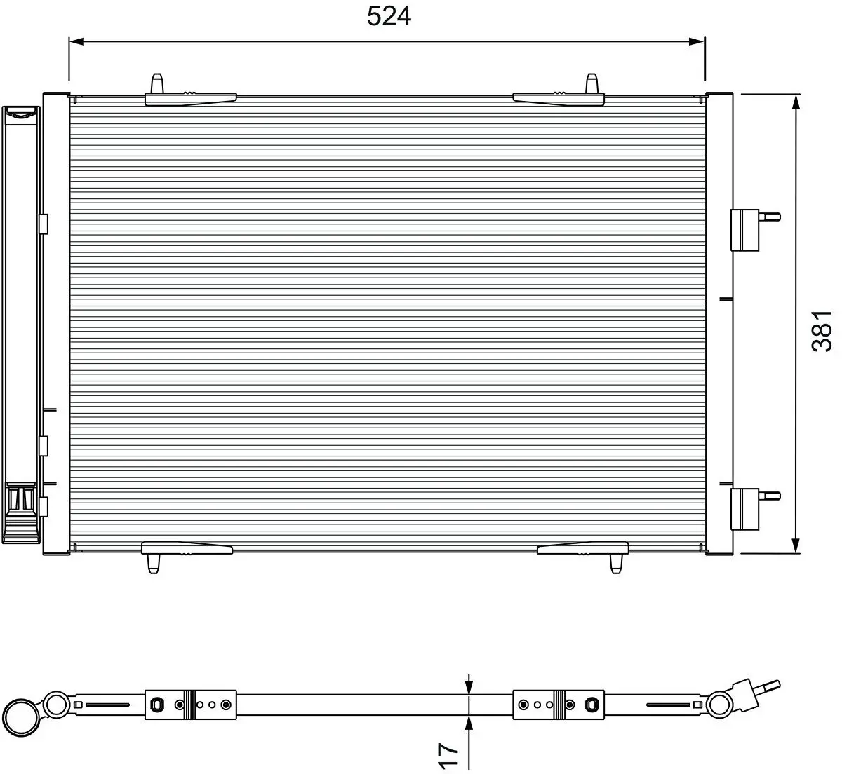 Kondensator, Klimaanlage VALEO 814406