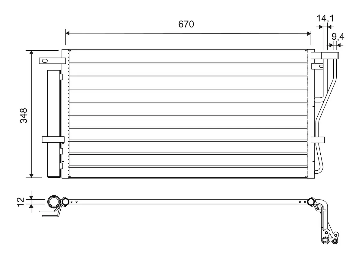 Kondensator, Klimaanlage VALEO 814488