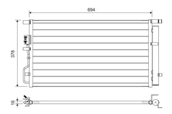 Kondensator, Klimaanlage VALEO 822614 Bild Kondensator, Klimaanlage VALEO 822614