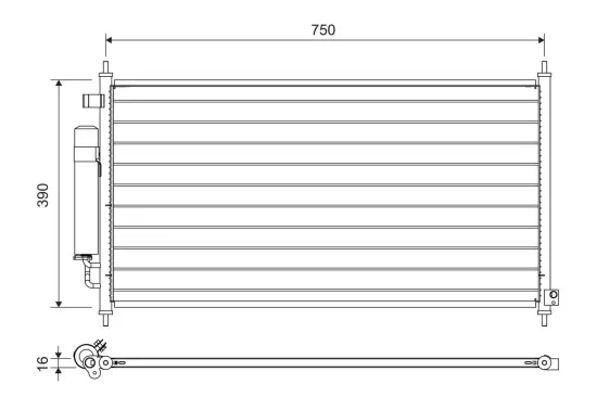 Kondensator, Klimaanlage VALEO 822704 Bild Kondensator, Klimaanlage VALEO 822704