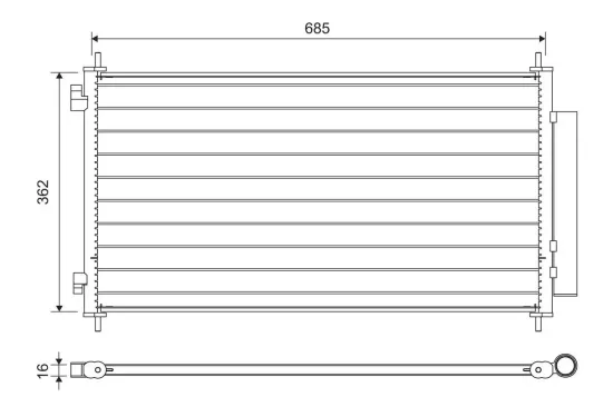 Kondensator, Klimaanlage VALEO 822734 Bild Kondensator, Klimaanlage VALEO 822734