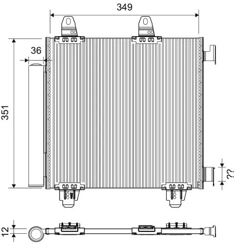 Kondensator, Klimaanlage VALEO 822804 Bild Kondensator, Klimaanlage VALEO 822804