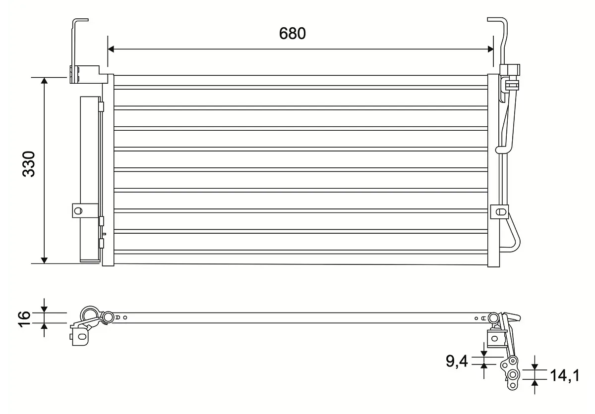 Kondensator, Klimaanlage VALEO 822820