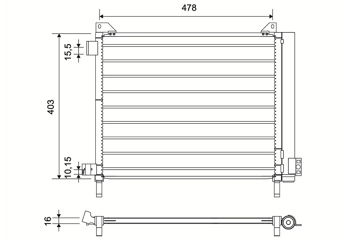 Kondensator, Klimaanlage VALEO 822827