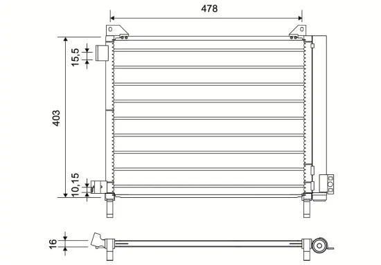 Kondensator, Klimaanlage VALEO 822827 Bild Kondensator, Klimaanlage VALEO 822827