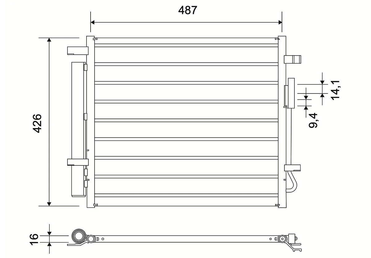 Kondensator, Klimaanlage VALEO 822833