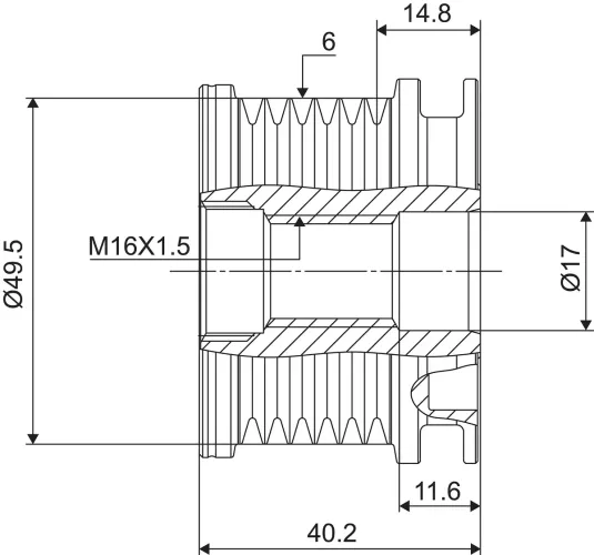 Generatorfreilauf VALEO 588016 Bild Generatorfreilauf VALEO 588016