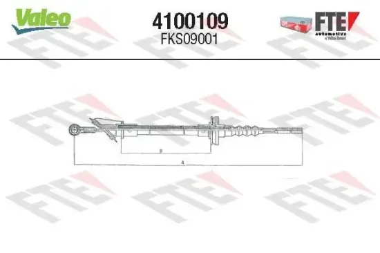 Seilzug, Kupplungsbetätigung VALEO 4100109 Bild Seilzug, Kupplungsbetätigung VALEO 4100109