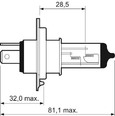 Glühlampe, Fernscheinwerfer 12 V 60/55 W Halogen H4 VALEO 032007 Bild Glühlampe, Fernscheinwerfer 12 V 60/55 W Halogen H4 VALEO 032007