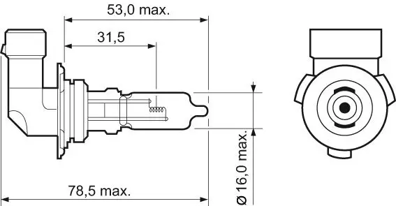 Glühlampe, Fernscheinwerfer 12 V 60 W HB3 VALEO 032013 Bild Glühlampe, Fernscheinwerfer 12 V 60 W HB3 VALEO 032013