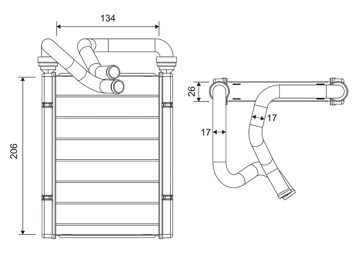 Wärmetauscher, Innenraumheizung VALEO 811684