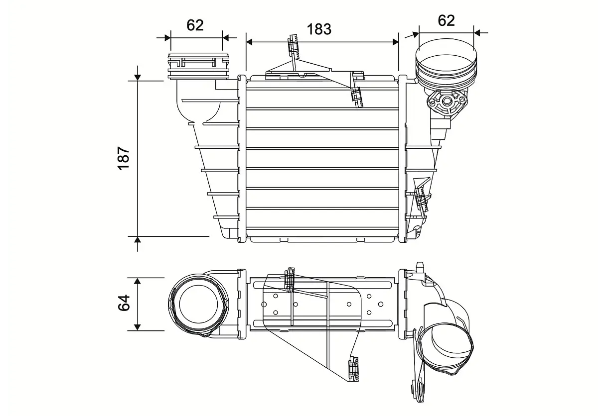 Ladeluftkühler VALEO 822954
