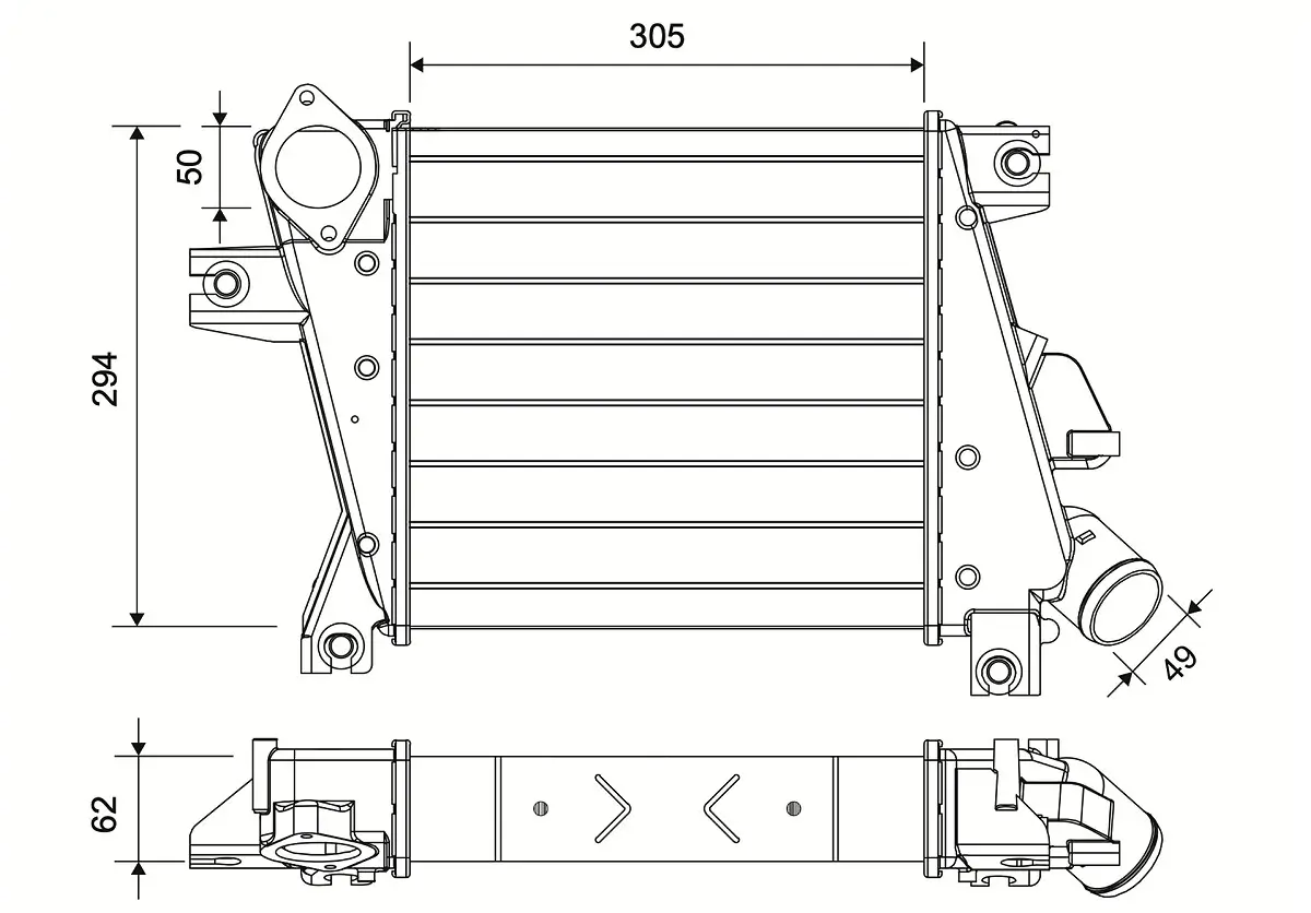 Ladeluftkühler VALEO 822960