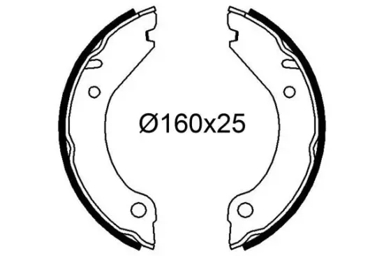 Bremsbackensatz Hinterachse VALEO 564263 Bild Bremsbackensatz Hinterachse VALEO 564263