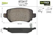 Bremsbelagsatz, Scheibenbremse Hinterachse VALEO 872417
