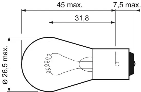 Glühlampe, Blinkleuchte 12 V 21 W P21W VALEO 032201 Bild Glühlampe, Blinkleuchte 12 V 21 W P21W VALEO 032201