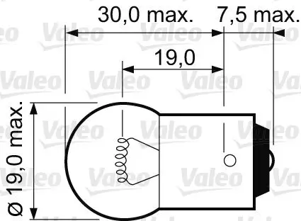 Glühlampe, Blinkleuchte 12 V 10 W R10W VALEO 032111 Bild Glühlampe, Blinkleuchte 12 V 10 W R10W VALEO 032111