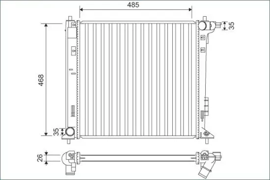 Kühler, Motorkühlung VALEO 701140 Bild Kühler, Motorkühlung VALEO 701140