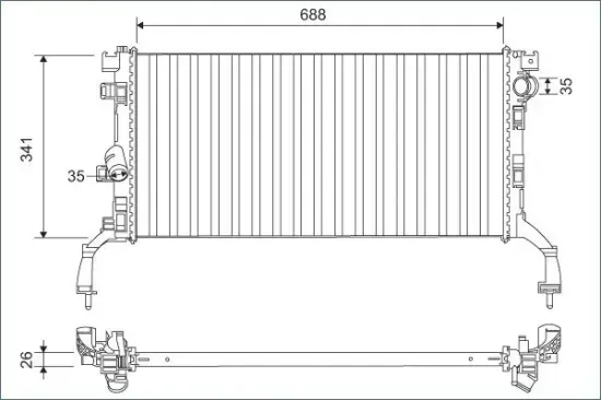 Kühler, Motorkühlung VALEO 701159 Bild Kühler, Motorkühlung VALEO 701159