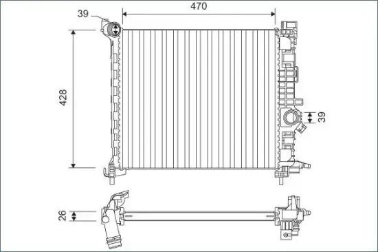 Kühler, Motorkühlung VALEO 701166 Bild Kühler, Motorkühlung VALEO 701166