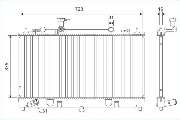 Kühler, Motorkühlung VALEO 701168