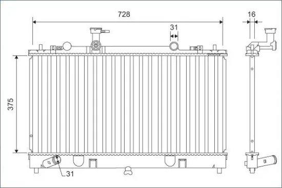 Kühler, Motorkühlung VALEO 701168 Bild Kühler, Motorkühlung VALEO 701168