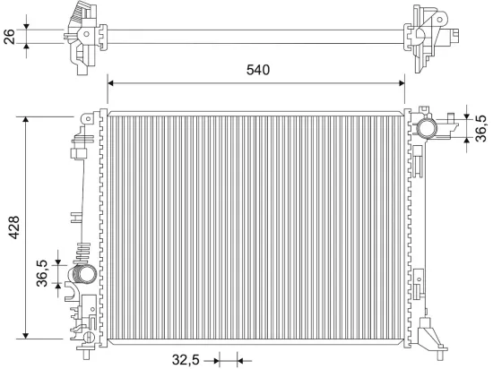 Kühler, Motorkühlung VALEO 701183 Bild Kühler, Motorkühlung VALEO 701183
