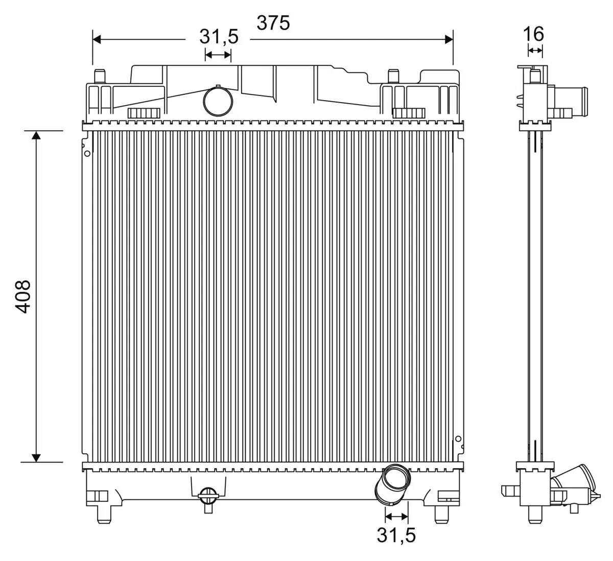Kühler, Motorkühlung VALEO 701199