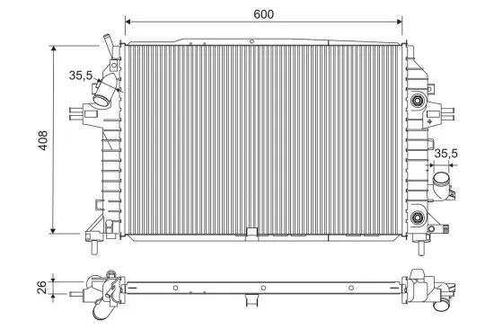 Kühler, Motorkühlung VALEO 701202 Bild Kühler, Motorkühlung VALEO 701202