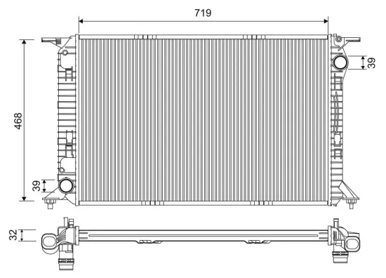 Kühler, Motorkühlung VALEO 701227 Bild Kühler, Motorkühlung VALEO 701227