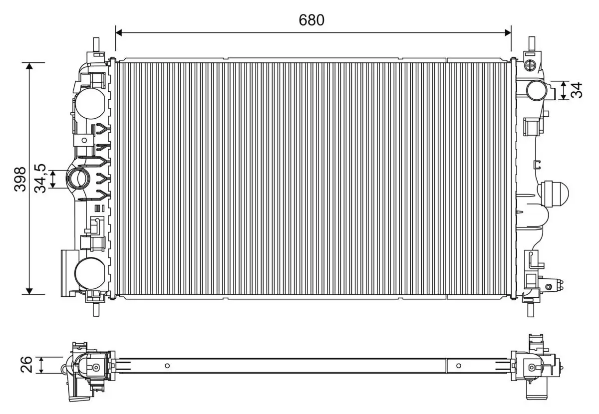 Kühler, Motorkühlung VALEO 701229