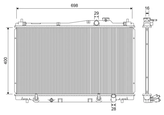 Kühler, Motorkühlung VALEO 701232 Bild Kühler, Motorkühlung VALEO 701232