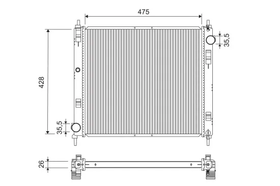 Kühler, Motorkühlung VALEO 701238 Bild Kühler, Motorkühlung VALEO 701238