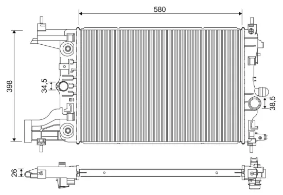 Kühler, Motorkühlung VALEO 701245 Bild Kühler, Motorkühlung VALEO 701245