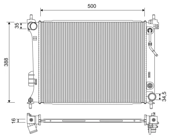 Kühler, Motorkühlung VALEO 701254 Bild Kühler, Motorkühlung VALEO 701254